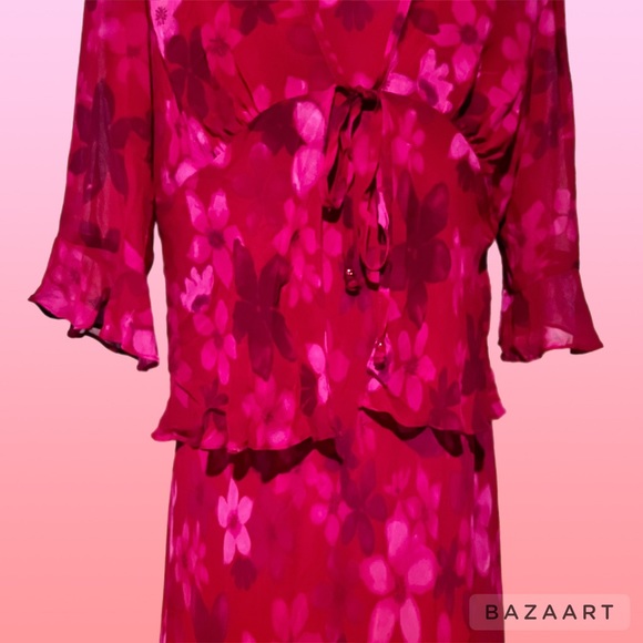 ❤️ Positive Attitude Red Floral 2Pc Dress set - Picture 2 of 13